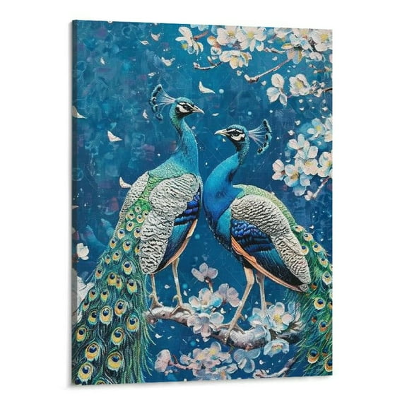 BCIIG Animal Posters Royal Blue Peacock Canvas Wall Art Bedroom Decor Poster Decorative Painting Canvas Wall Art Living Room Posters Bedroom Painting 16''x20''