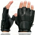 thumbnail image 4 of Milwaukee Leather SH850 Men's Black Premium Deer Skin Leather Gel Padded Palm Fingerless Motorcycle Gloves 4X-Large, 4 of 7