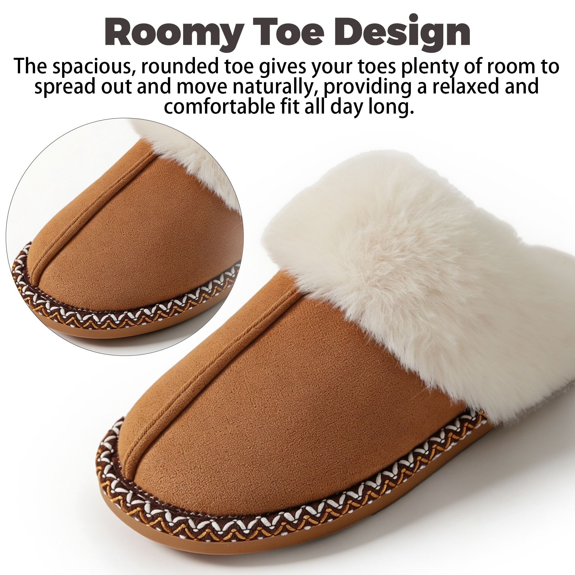 BERANMEY Women's Fuzzy Memory Foam Slippers photo 4