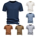 thumbnail image 3 of Qertyioot Mode Homme Décontractée chandail-Over Uni Col Rond T-shirt Manches Courtes Hauts Chemise Économies d'Été, 3 of 3