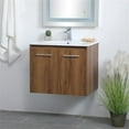 thumbnail image 2 of 24 inch Single Bathroom Floating Vanity in Walnut Brown, 2 of 14
