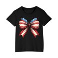 thumbnail image 4 of GERsome Unisex Kids American Flag T Shirts Boys Girls 4th of July Patriotic Tops Cotton Crewneck Short Sleeve USA Graphic Shirts Loose Fit Summer Tee, 5-6 Years, 4 of 6