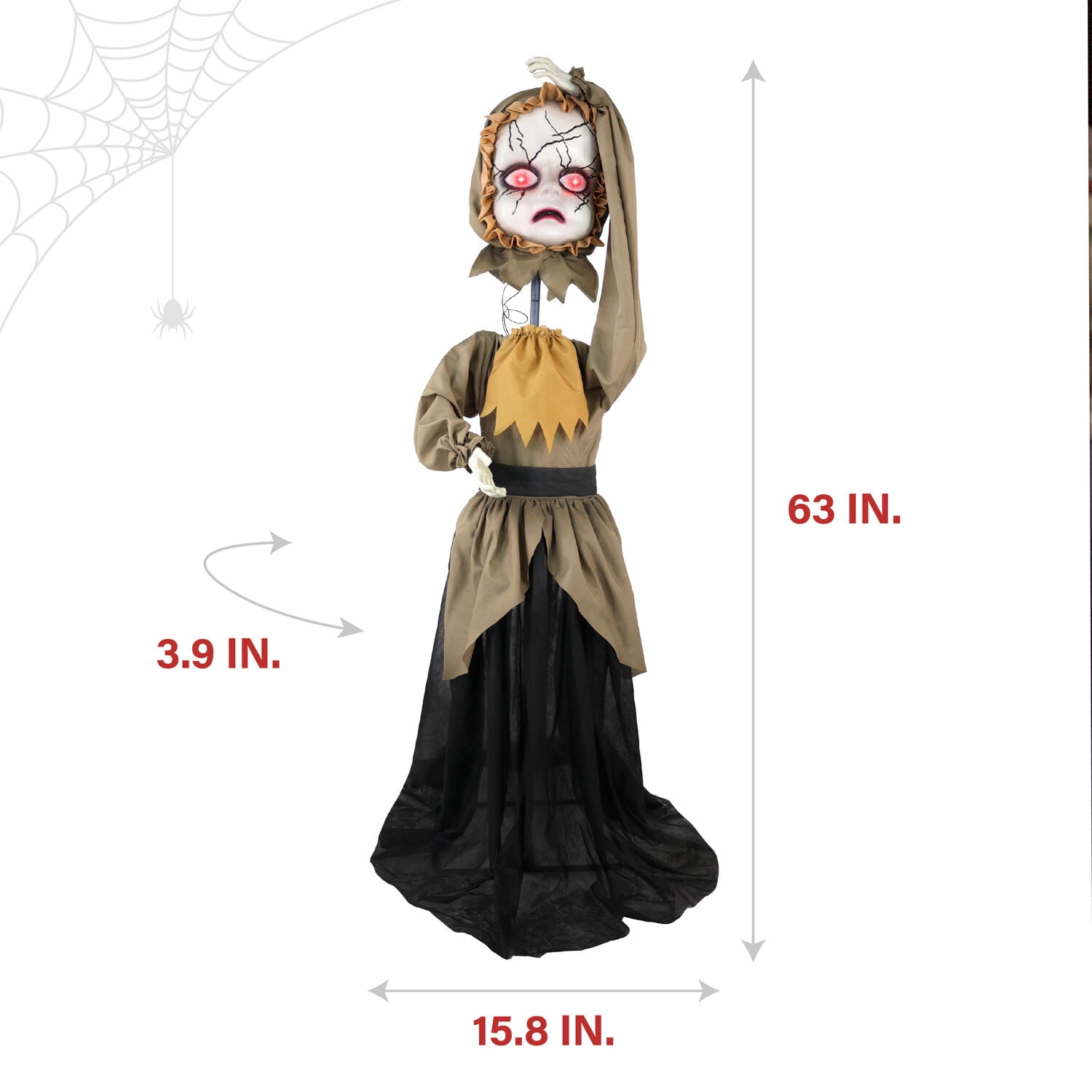 Haunted Hill Farm 5.25 ft Life Size Animatronic Demon Girl, Halloween Decoration, HHGIRL-9FLSA