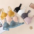 thumbnail image 3 of Thin Breathable Back Suspender Inner Build Fixed Cup No Underwire Lace Bra Gather Wrap Chest, Beige, 3 of 3