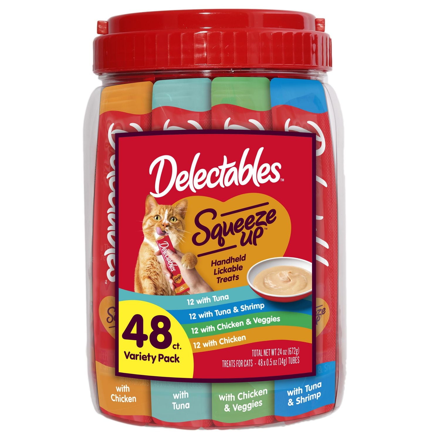Friandises pour chats Delectables Squeeze up, paquet de 48 48 x 14g