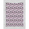 thumbnail image 1 of Bohemian Tapestry, Boho Feathers Plumes in Fusion Digital Style Ethnic Inspired Repetition, Wall Hanging for Bedroom Living Room Dorm Decor, 40W X 60L Inches, Dark Grey Baby Pink, by Ambesonne, 1 of 2