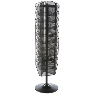 Safco 4325BL 92-Compartment 14 in. x 14 in. x 68 in. Steel Rotary ...