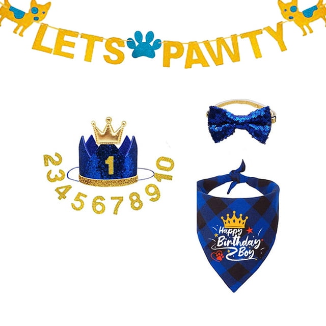 Bienvenido mascota perro bandera Banner pastel insertar sombrero de cumpleaños