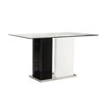 thumbnail image 3 of Topline Home Furnishings 5pc Black & White Glass Top Dining Set, 3 of 3