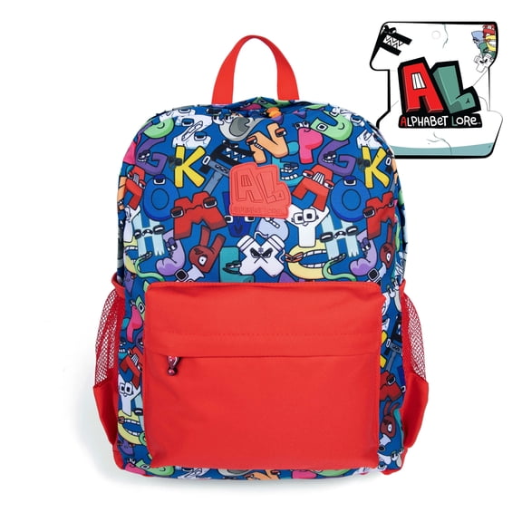 ALPHABET LORE – Letter Jumble Backpack | 16" Kids Backpack | Durable Tablet Sleeve & Drink Pouch | Back-to-School Alphabet Backpack | Officially Licensed