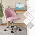 thumbnail image 6 of Homall Home Office Chair Adjustable Swivel Vanity Chairs Mid Back Rolling Task Chairs for Bedroom, Living Room or Study, Pink, 6 of 13