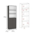 thumbnail image 6 of Juno 3 Piece Living Room Set with 2 Home Xs Bookcase + Home 2-Door Bookcase, Matt Gray / White, 6 of 6