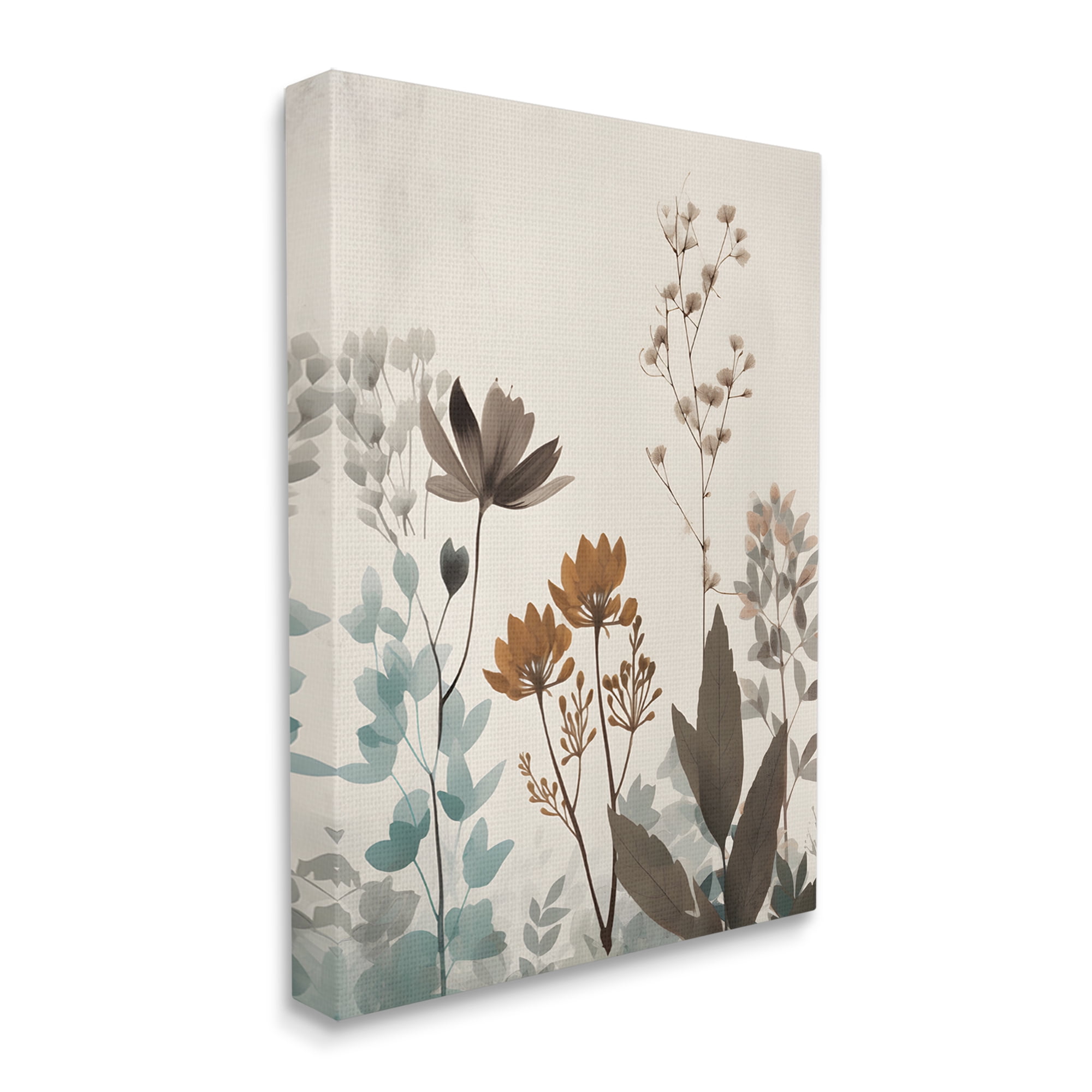 Stupell Industries Soft Beige Botanicals Botanical & Floral Painting Gallery Wrapped Canvas Art Print Wall Art, 16 x 20