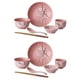 thumbnail image 1 of Juego de cubiertos de cerámica, vajilla de estilo japonés para el hogar (rosa), 1 of 7