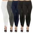 thumbnail image 1 of Kuda Moda 5 Pack Women's High Waist Warm Thermal Fleece Lined Full Length Leggings with Flattering Front Seam, 1 of 7