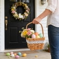 thumbnail image 6 of Easter Flower Basket Handmade Wicker Flower Arrangement Gift Spring Holiday Party Home Wedding Decor Packaged Design, 6 of 6