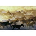 thumbnail image 2 of Bagci, Emir 32x23 Black Ornate Wood Framed with Double Matting Museum Art Print Titled - Wild horses, 2 of 4