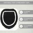 thumbnail image 2 of Home Weavers Allure Collection Toilet Lid Cover, 100% Cotton Soft Elastic Fit, Machine Washable, 18"x18", Black, 2 of 11
