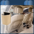 thumbnail image 2 of Unique Bargains Car Trash Can Hanging Front Seats Faux Leather Trash Bin Beige 1 Pcs, 2 of 6