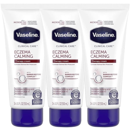 Pack of (3) Clinical Care Eczema Calming Therapy Cream, 3.4 fl oz (100ml) Moisturizing Hydrating Body Lotion