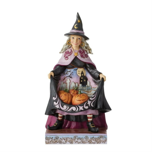 Jim Shore Halloween "Wicked Spiced Pumpkins" Witch with Pumpkins in Skirt