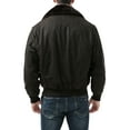 thumbnail image 4 of Landing Leathers Men Navy G-1 Leather Flight Bomber Jacket, 4 of 5