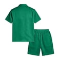 thumbnail image 7 of Mens 2 Piece Matching Set Gym Summer Sets Plus Size Beach Shirt and Shorts Fashion Drawstring Short Sleeve Outfits, 2XL, 7 of 7
