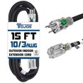 thumbnail image 1 of Cable de extensión YOJOE 10, calibre 10, 15 A, 15 pies para interiores y exteriores, negro, 1 of 7