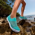 thumbnail image 3 of Barefoot Water Shoes Women Athletic Workout Gym Beach Swim Sneakers Travel Pool Sand Quick Drying Running Non Slip Slip on Footwear Green Size 7, 3 of 5