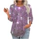 thumbnail image 1 of Heisall Womens Tops 3/4 Sleeve Round Neck Loose Casual Tshirts Striped Print Pullover, 1 of 6