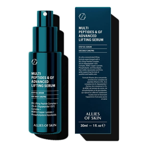 Sérum facial Allies of Skin con múltiples péptidos y factor de crecimiento