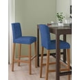thumbnail image 2 of Navy Blue Bar Stool Covers Set of 2, Vintage Country Monochrome Farmhouse Stretch Washable Bar Chair Covers with Backs, Removable Pub Counter Height Chair Cover for Kitchen Dining Room Cafe, 2 of 7