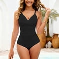 thumbnail image 4 of Antinious Women Solid Padded Backless Modest Bikinis Set Soft Breathable Loose Outdoor Beach Swim Wear, 4 of 5