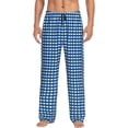 thumbnail image 1 of Balery Blue Gingham Pantalones de pijama para hombre, pijama ultraligero, pantalón de descanso-3X-Large, 1 of 6