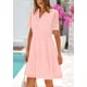 thumbnail image 4 of Vestido PRETTYGARDEN para mujer, manga corta, cuello en V, ojales, rosa, 4 of 9