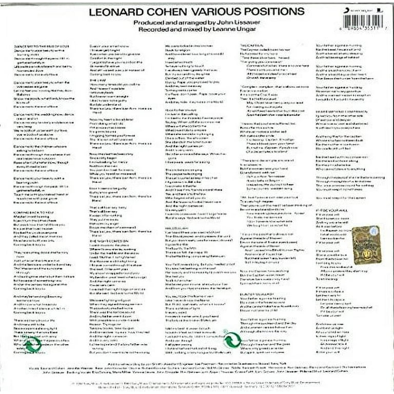 Leonard Cohen - Various Positions (Vinyl)