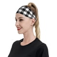 thumbnail image 4 of Wukai Black Tartan Plaid Sports sweatband,Men & Women Sweatband Headband for Running, Cross Training, Racquetball, Working Out, 4 of 7