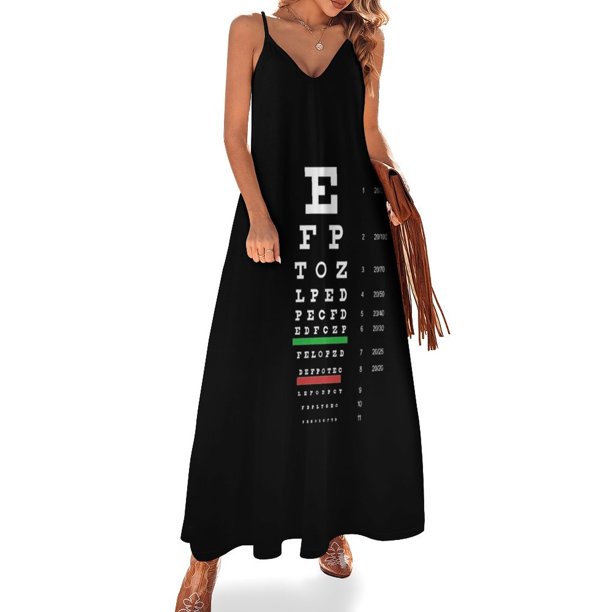 Vestido sin mangas con tabla optométrica de Snellen, vestido de fiesta, vestido de noche para mujer