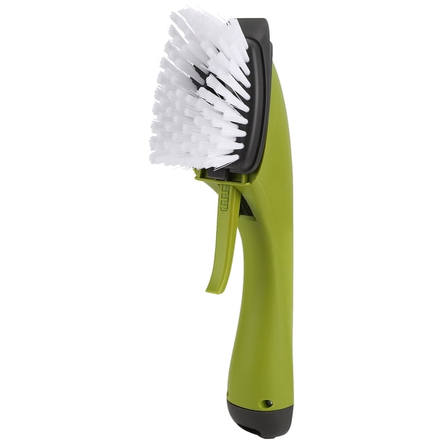 Long Handle Cleaning Brush with Soap Dispenser for Kitchen Pan Pot Sink and Dish WashingGreen