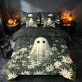 thumbnail image 2 of Homewish Halloween Ghost Twin Bedding, Daisy Flower Bedding Comforter Set, Dark Sage Off White, Black Reversible 7 Pieces, 2 of 6