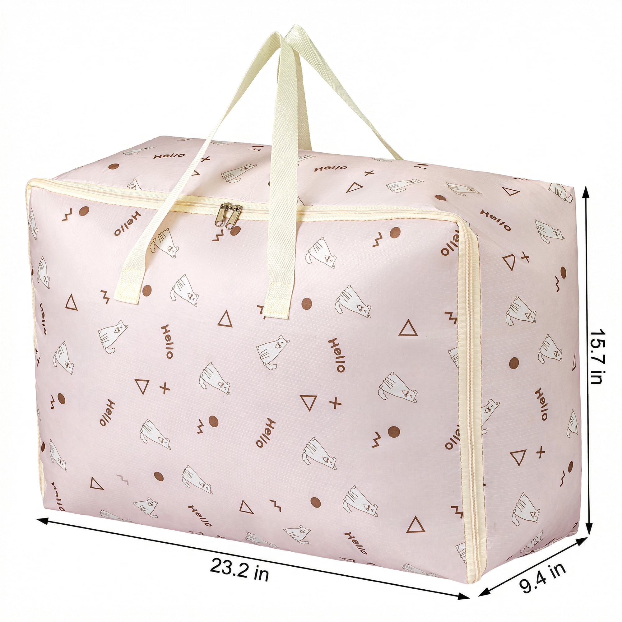 Unique Bargains Clothes Storage Bags for Organizing Clothing Light Pink 23.2"x15.7"x9.4"