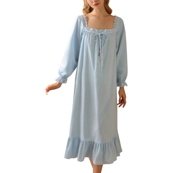 B91xZ Womens Nightgown Sleep Shirt Dress Satin Lingerie Sleeveless Sleep Dress Babydoll Nightie Slip Chemise,XXL Blue