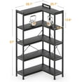 thumbnail image 3 of Casaottima Corner Bookshelf 5 Tier, 57 Inches Reversible Book Shelf for Living Room,  Wooden Bookcase with Open Shelves and Metal Frame for Bedroom, Home Office, Kitchen, Black, 3 of 16