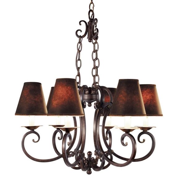 Woodbridge Lighting Montgomery 6-Light Metal Chandelier in Auburn Brown