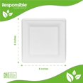 thumbnail image 3 of 100% Compostable 6 Inch Square Paper Plates White (1000 Pack), Disposable Paper Plates Heavy Duty, Biodegradable & Eco-Friendly, Made from Sugarcane ＆ Bamboo Fibers, 3 of 5