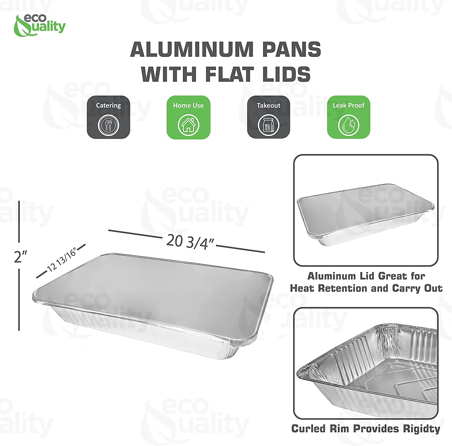 Large Aluminum Pans With Lids Disposable (15 Pans 15 Lids) Full Heavy Duty  Roasting, Broiling, Baking, Catering Pans 21x13x3