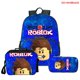 thumbnail image 1 of Roblox Game Peripheral mochila de impresión Digital 3D, bolsa de almuerzo, estuche de lápices a todo Color, regalo de cumpleaños para niños, tres piezas, 1 of 4