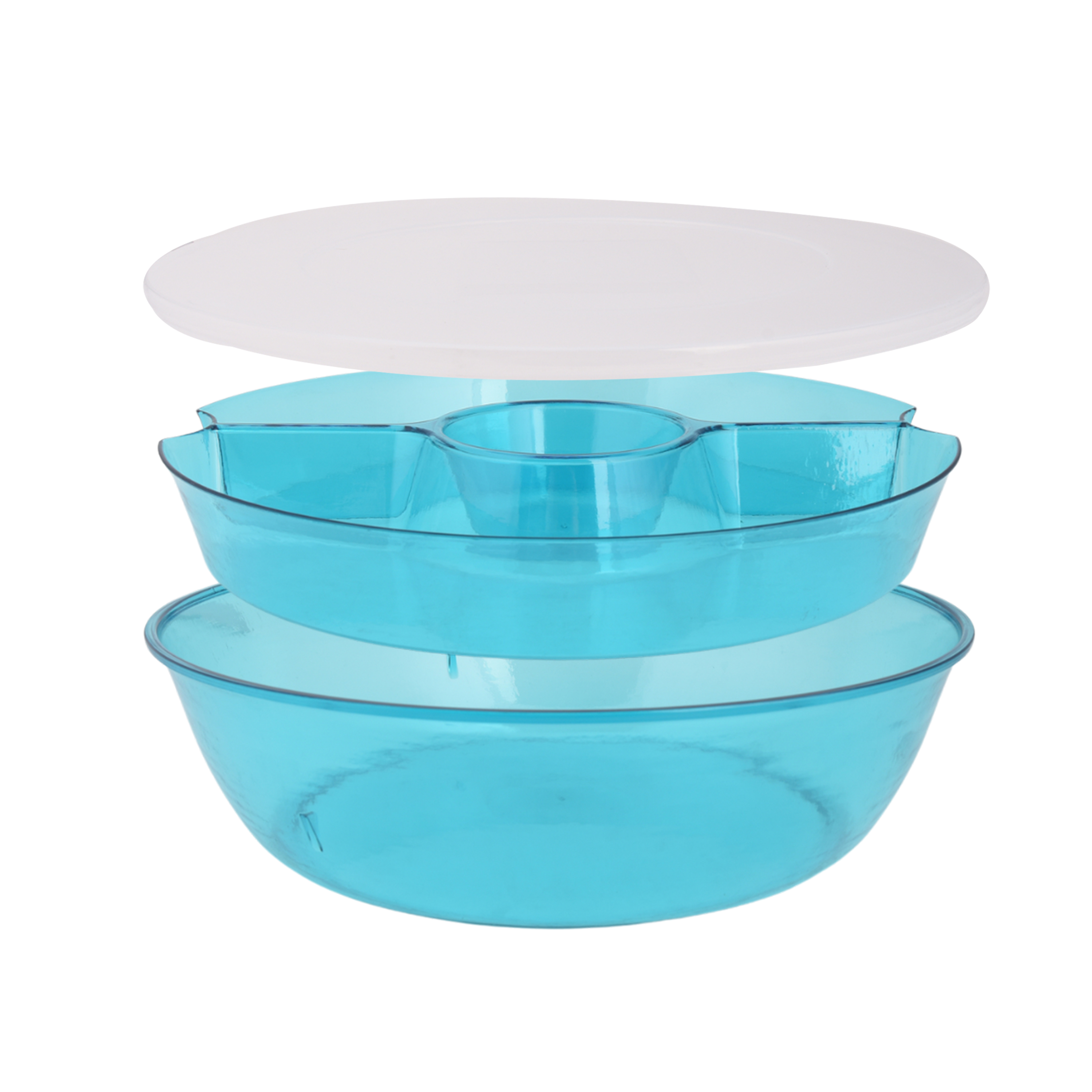 Mainstays Acrylic Appetizer On Ice Serving Tray with Lid, Blue - image 4 of 8