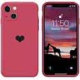 thumbnail image 1 of for iPhone 13 / Mini/Pro/Pro Max Case，Silicone Cases for Women Girly Men Clear Heart Pattern Flexible Protective Cover Shockproof Bumper Cute Shell (Rose Red, Mini), 1 of 8