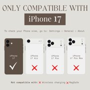Walli Cases for iPhone 17 Case Aesthetic Wallet Phone Case Card Holder, Securely Holds up to 2 Cards - Cute, Trendy Phone Cover for Women, fits iPhone 17, w/ Kickstand & Finger Strap